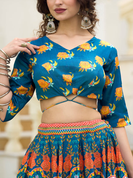 Sachi-Blue Blue Lehenga Choli