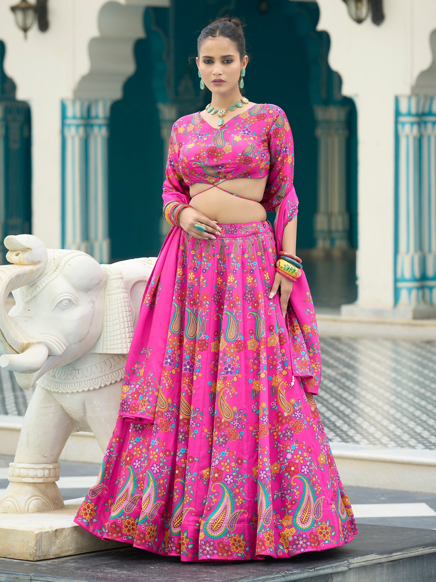 Sachi-Pink Pink Lehenga Choli
