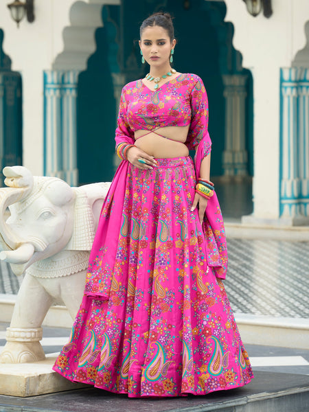 Sachi-Pink Pink Lehenga Choli