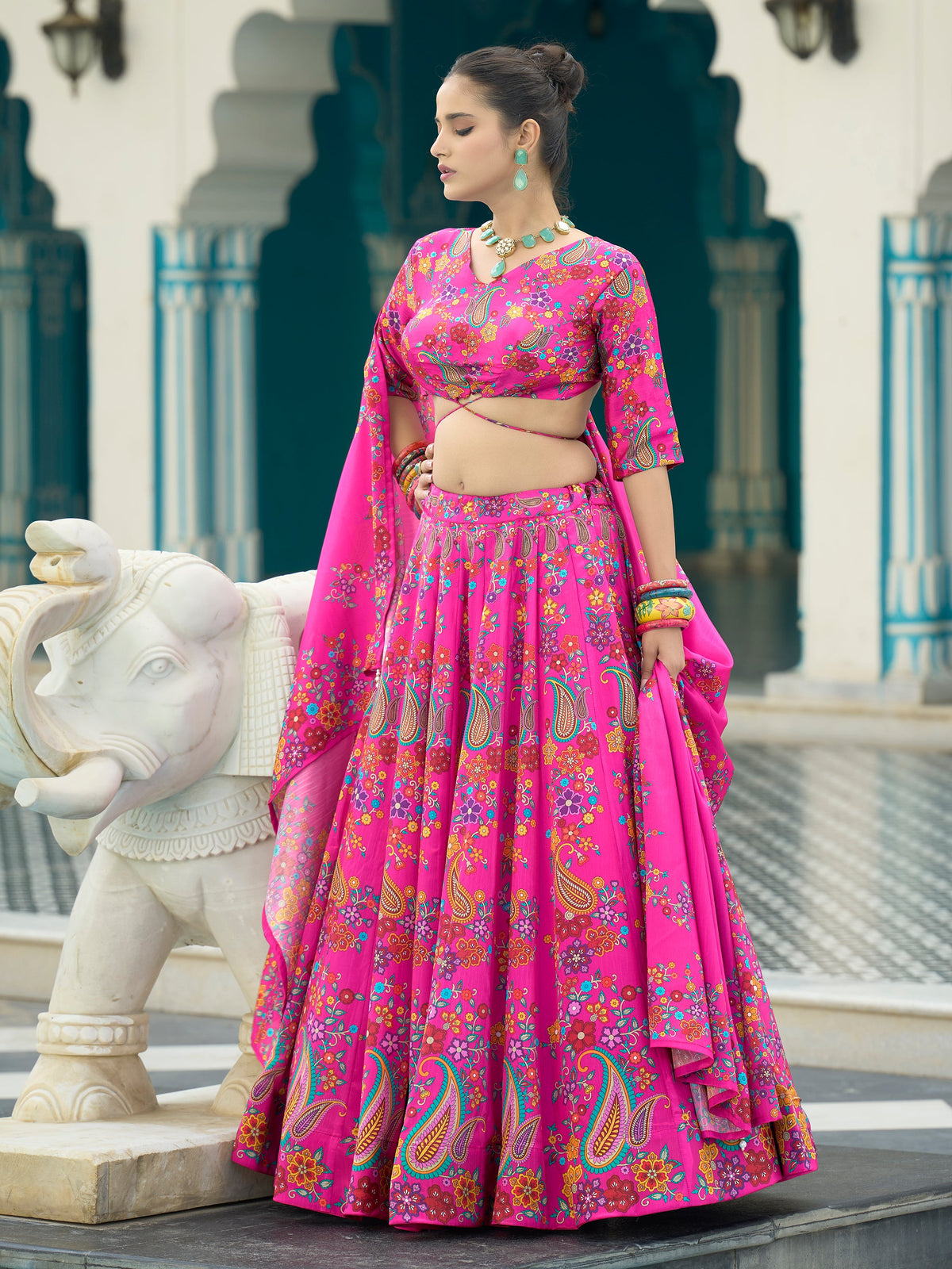 Sachi-Pink Pink Lehenga Choli