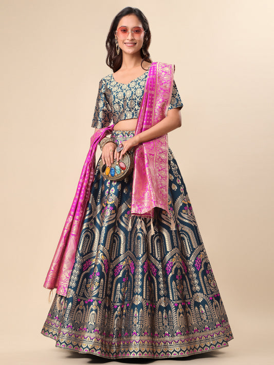 Women Rama Embellished Print Lehenga