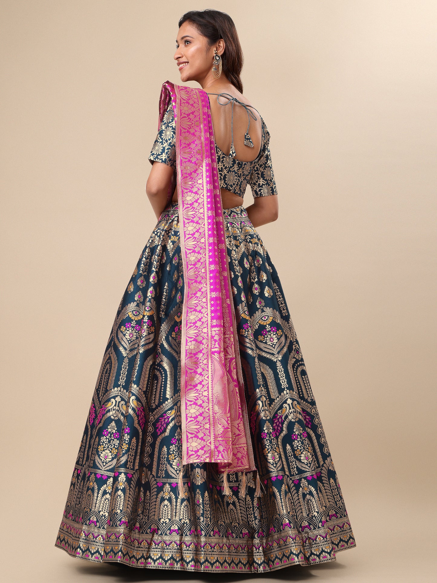 Women Rama Embellished Print Lehenga