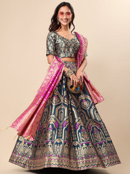 Women Rama Embellished Print Lehenga