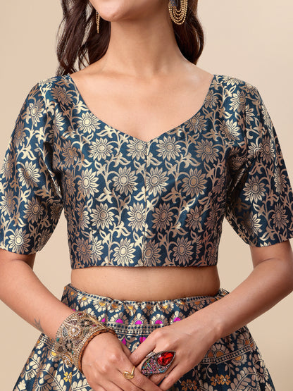 Women Rama Embellished Print Lehenga