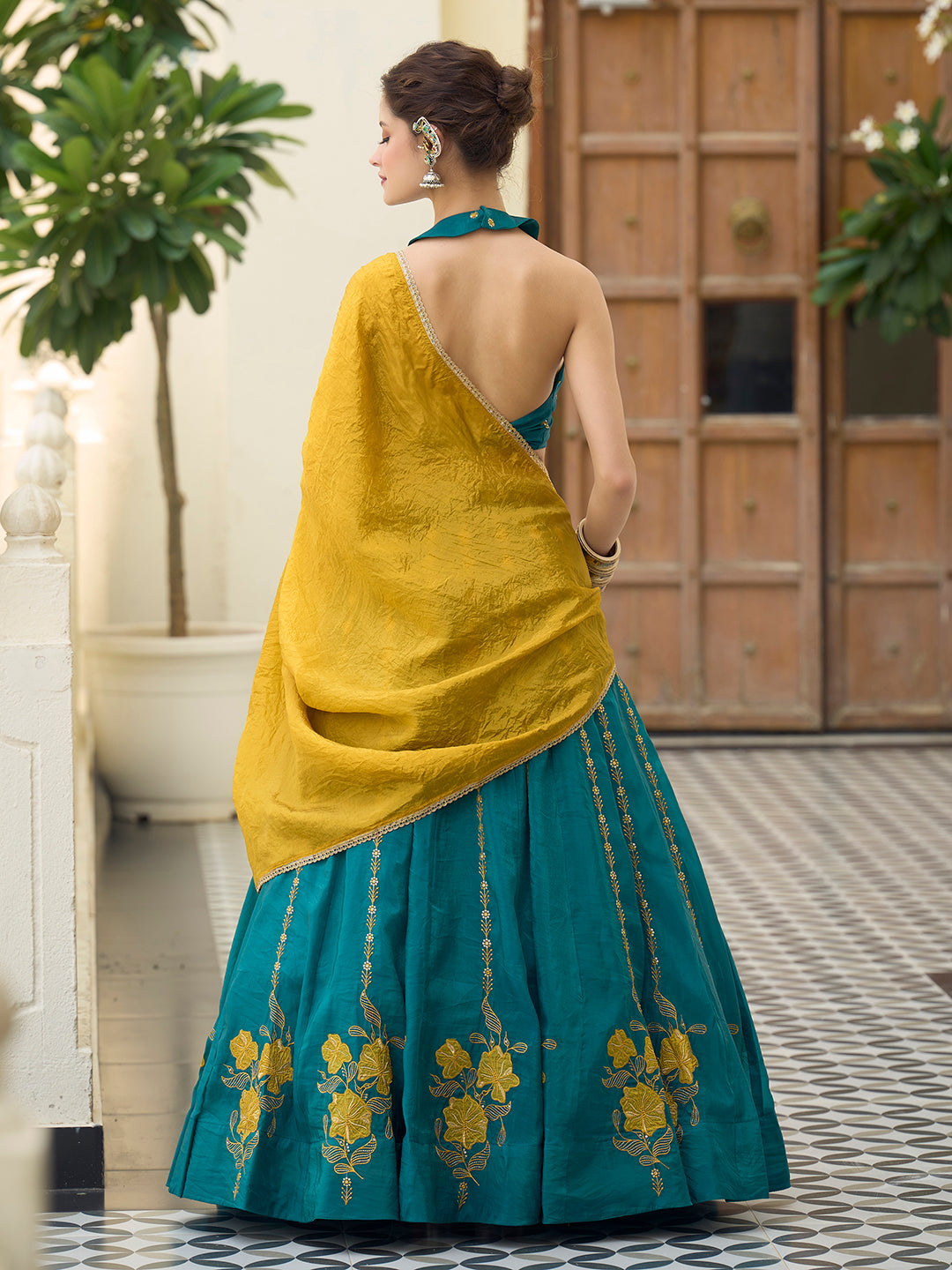 Women  Art Silk Embroidered Lehengas