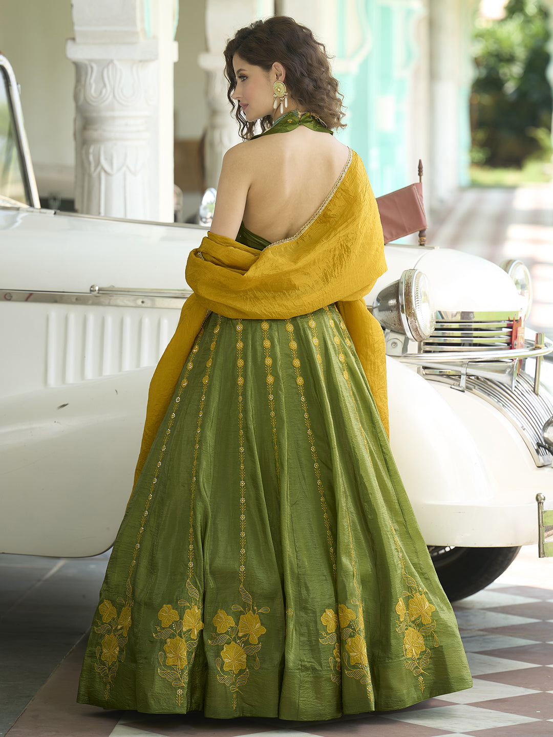 Women  Art Silk Embroidered Lehengas