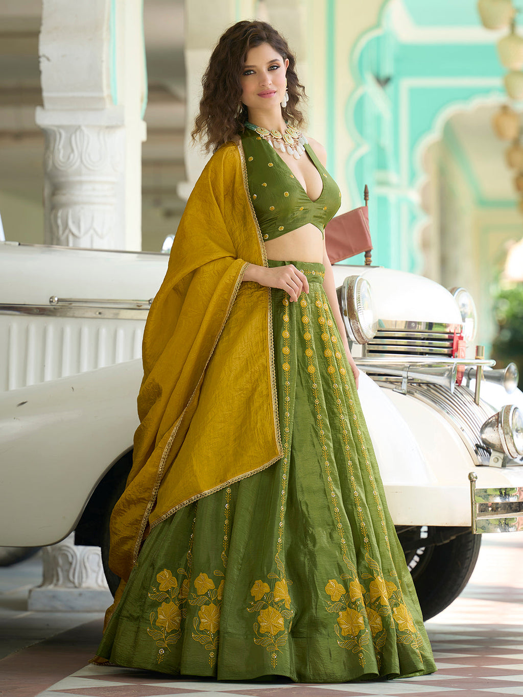 Women  Art Silk Embroidered Lehengas