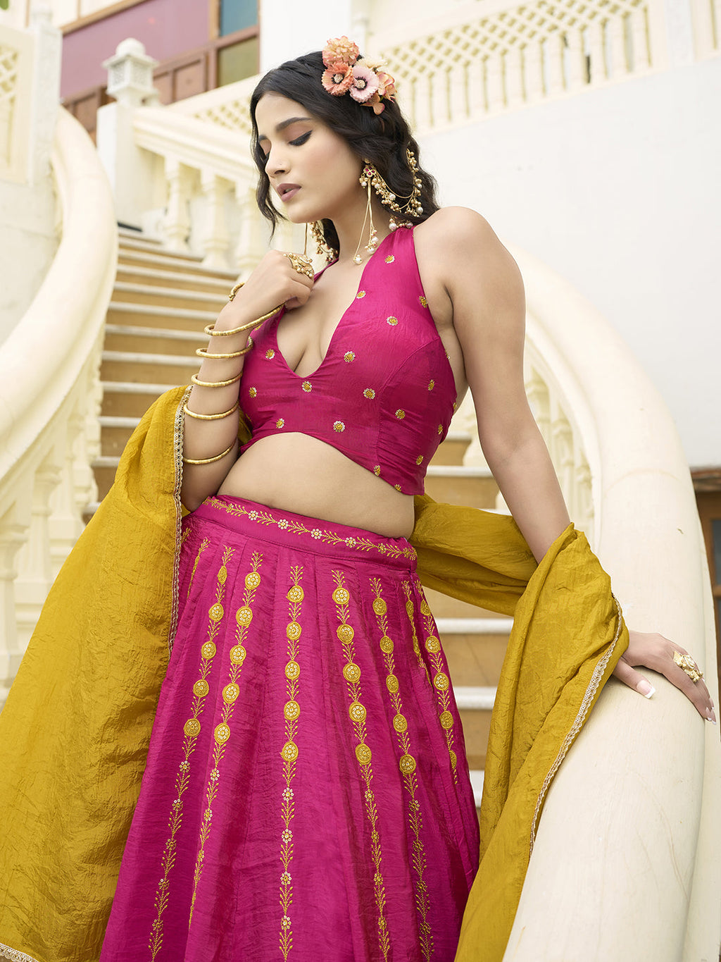 Women  Art Silk Embroidered Lehengas