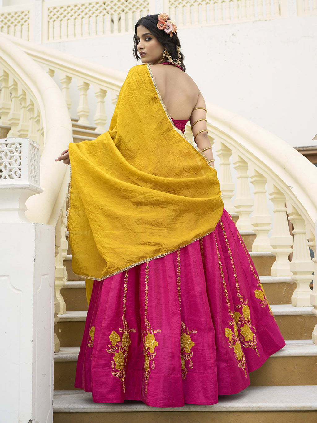 Women  Art Silk Embroidered Lehengas
