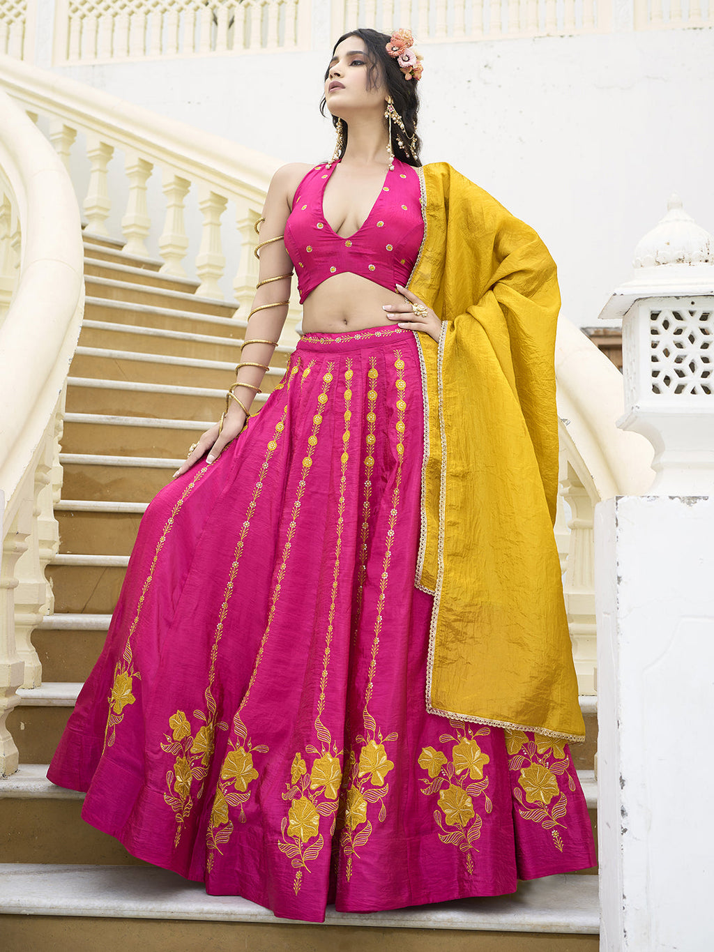 Women  Art Silk Embroidered Lehengas