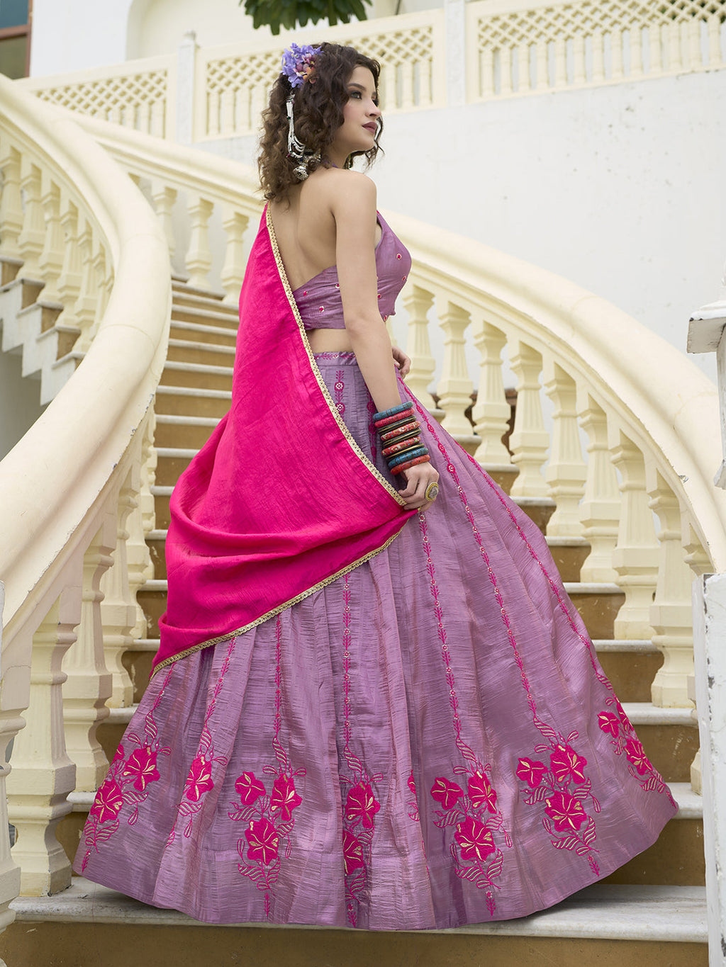 Women  Art Silk Embroidered Lehengas