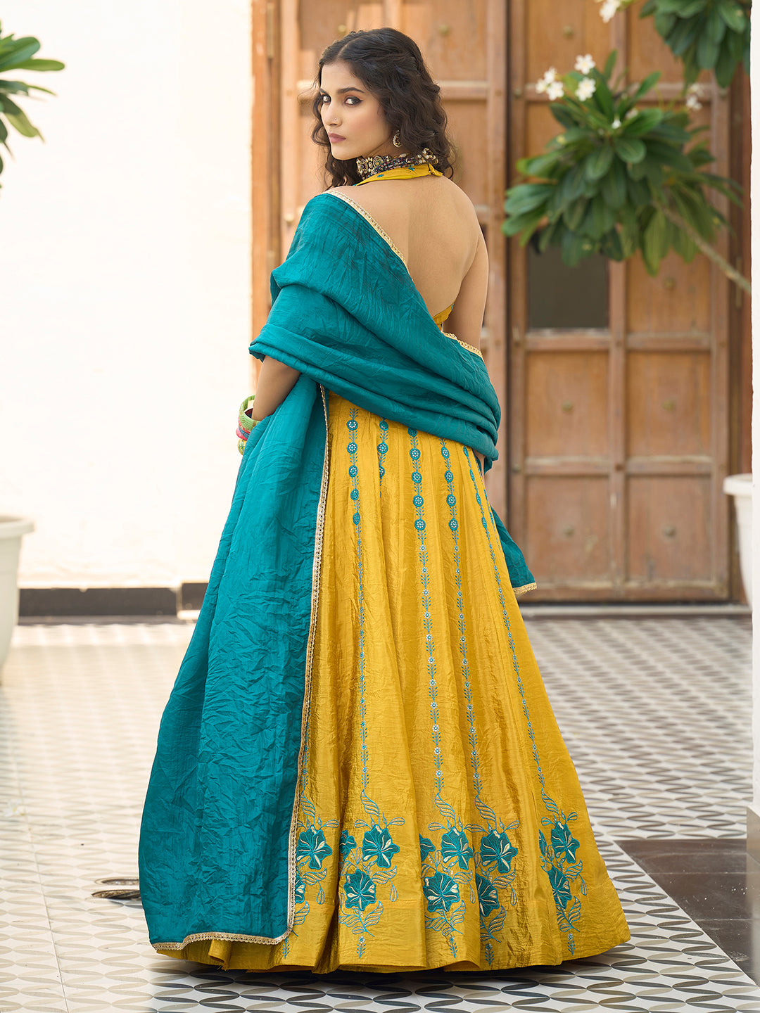Women  Art Silk Embroidered Lehengas