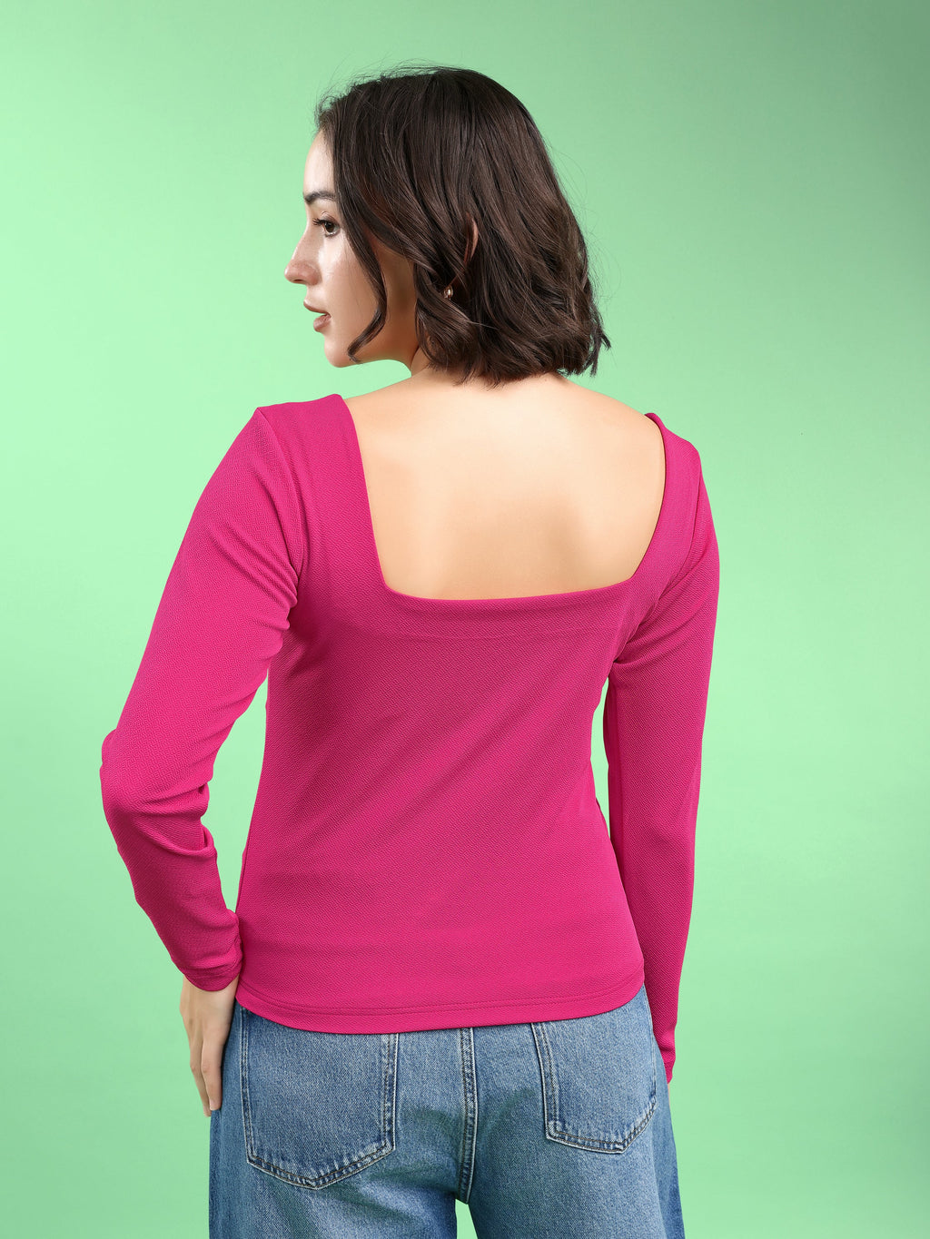 Full Sleeve Straight Solid Top