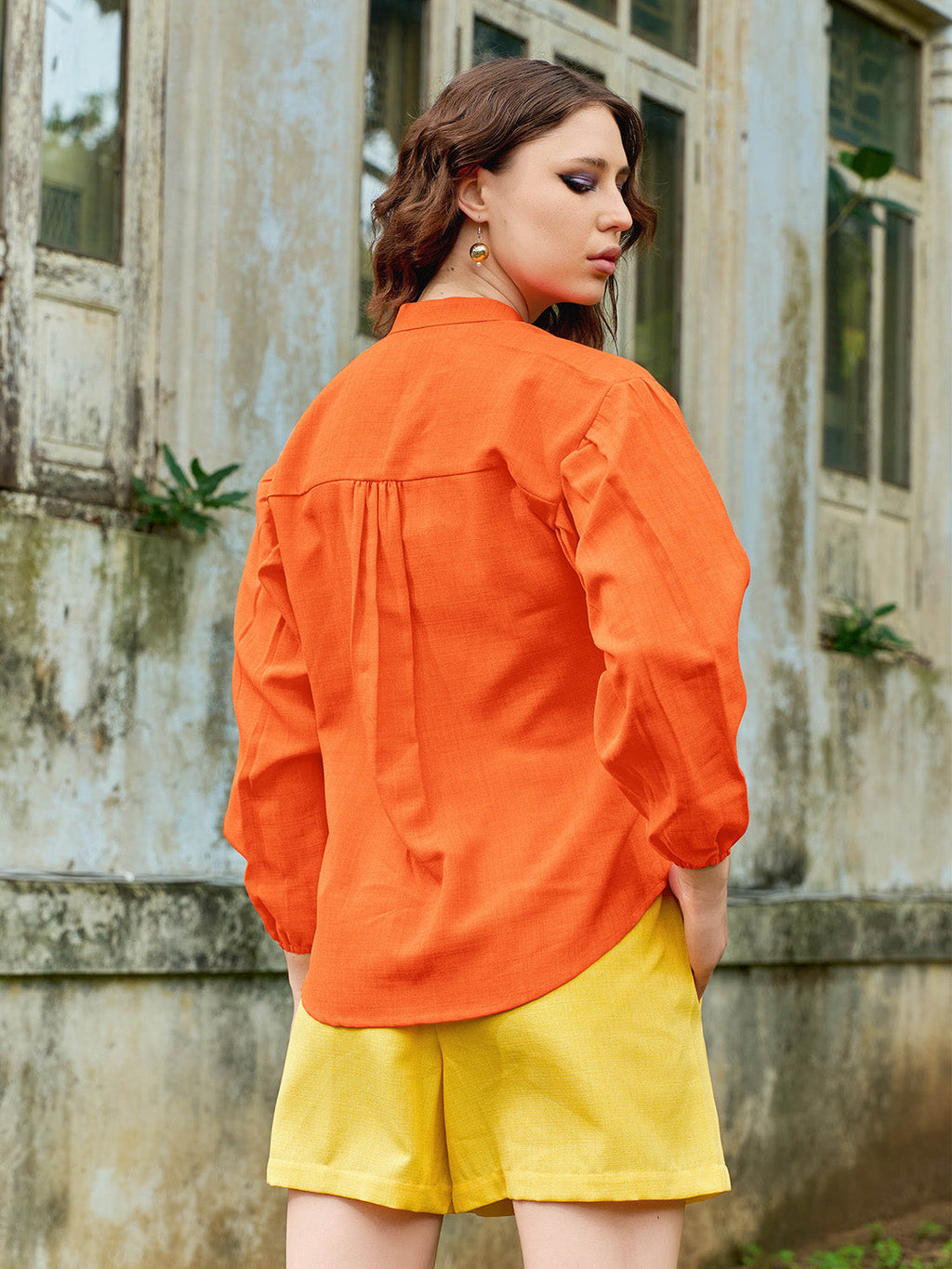 Mandarin Collar Linen Shirt