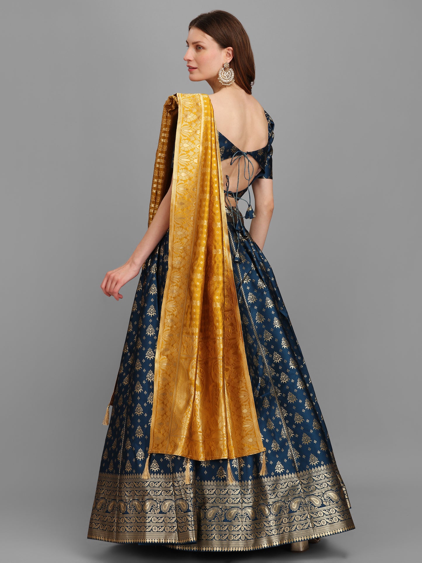 Women Self Design Rama Lehenga Choli