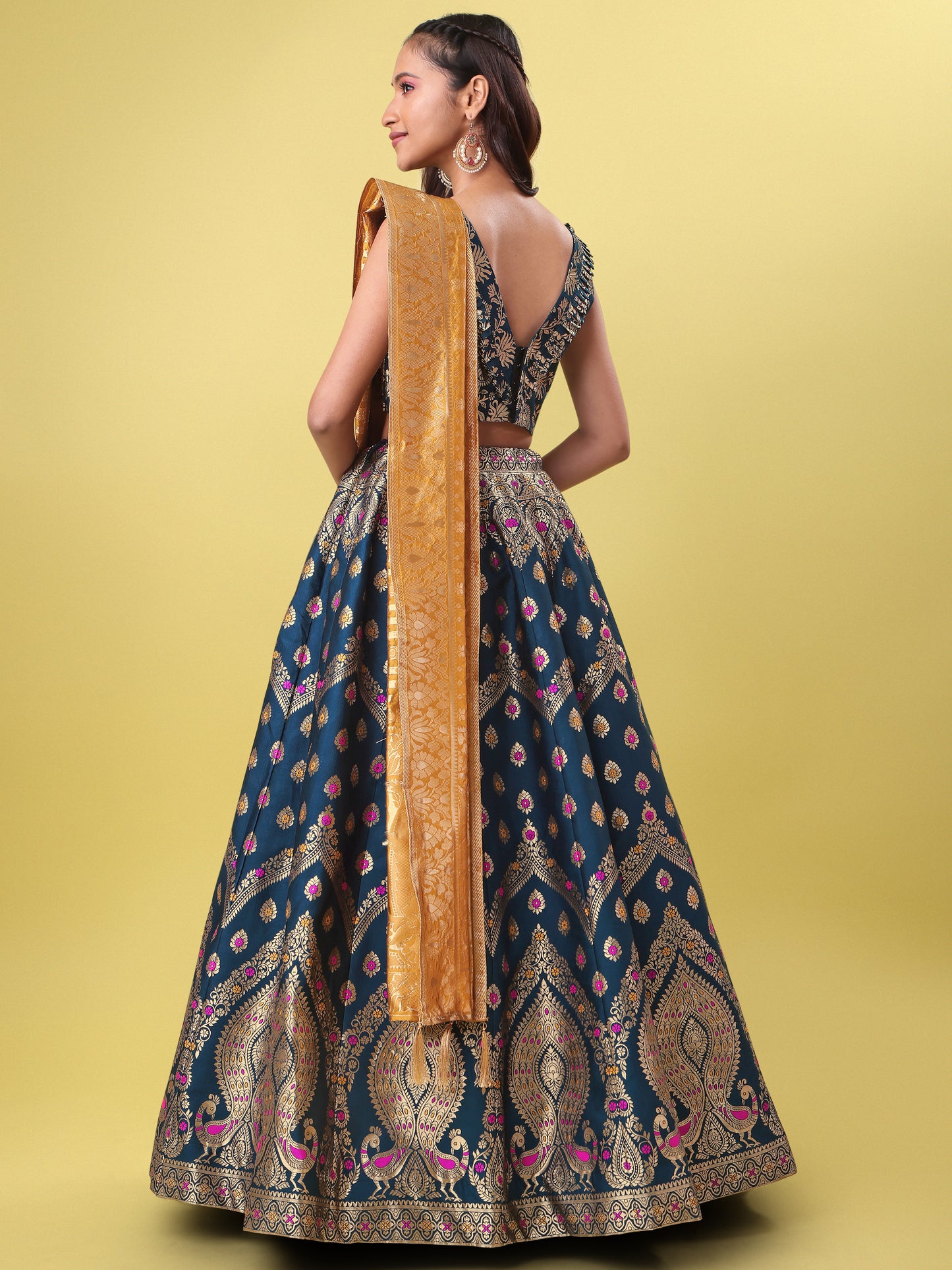 Women Rama Printed Lehenga Choli