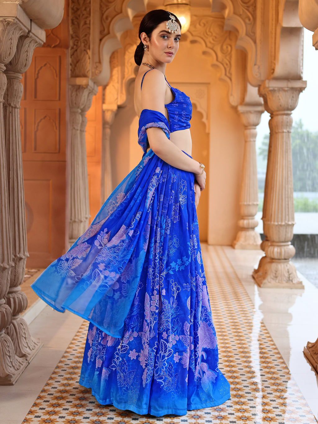 Ethnic Motifs And Embellished Blue Lehenga Choli
