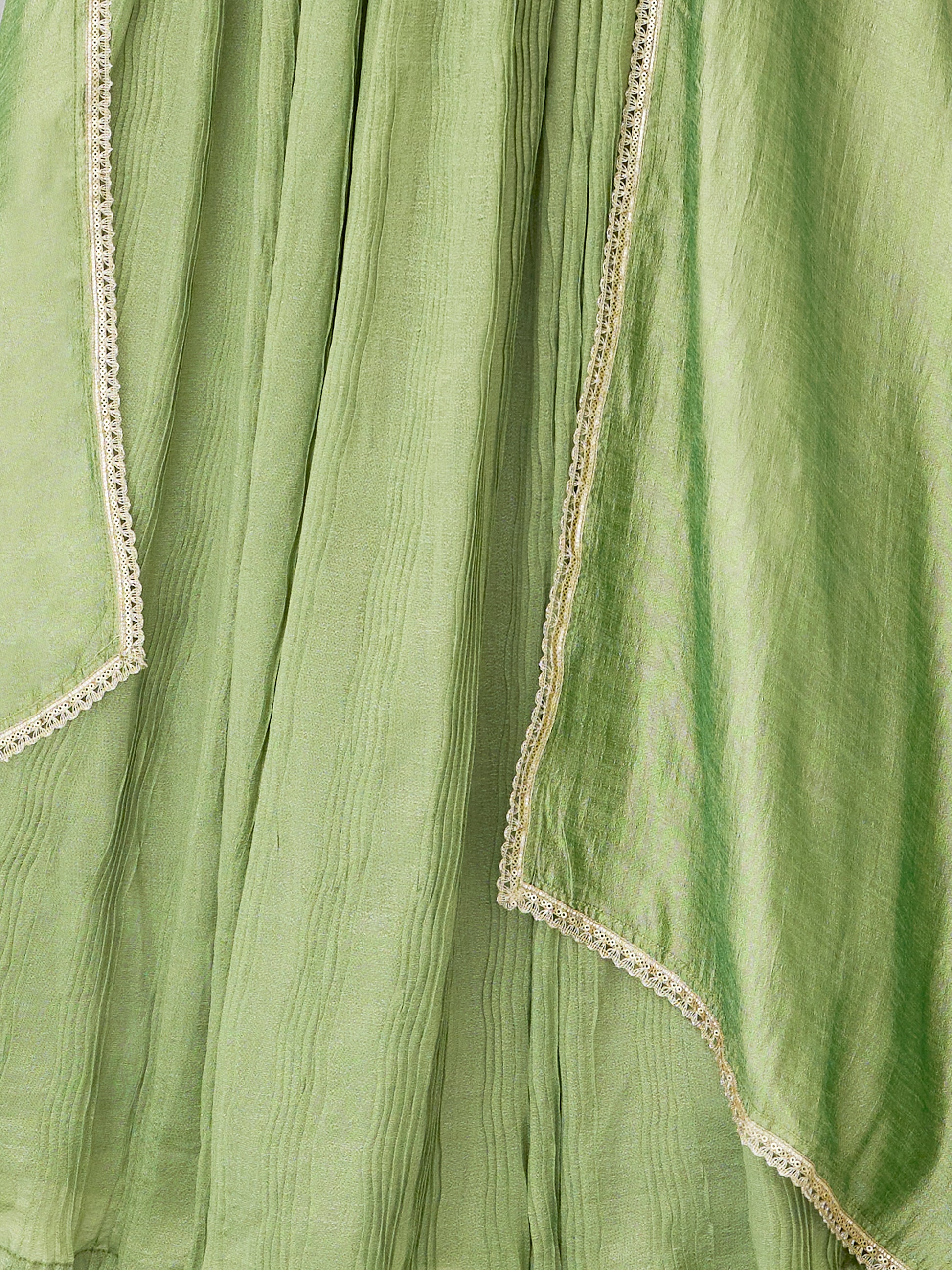 Women's Lime Silk Crape Lehengas