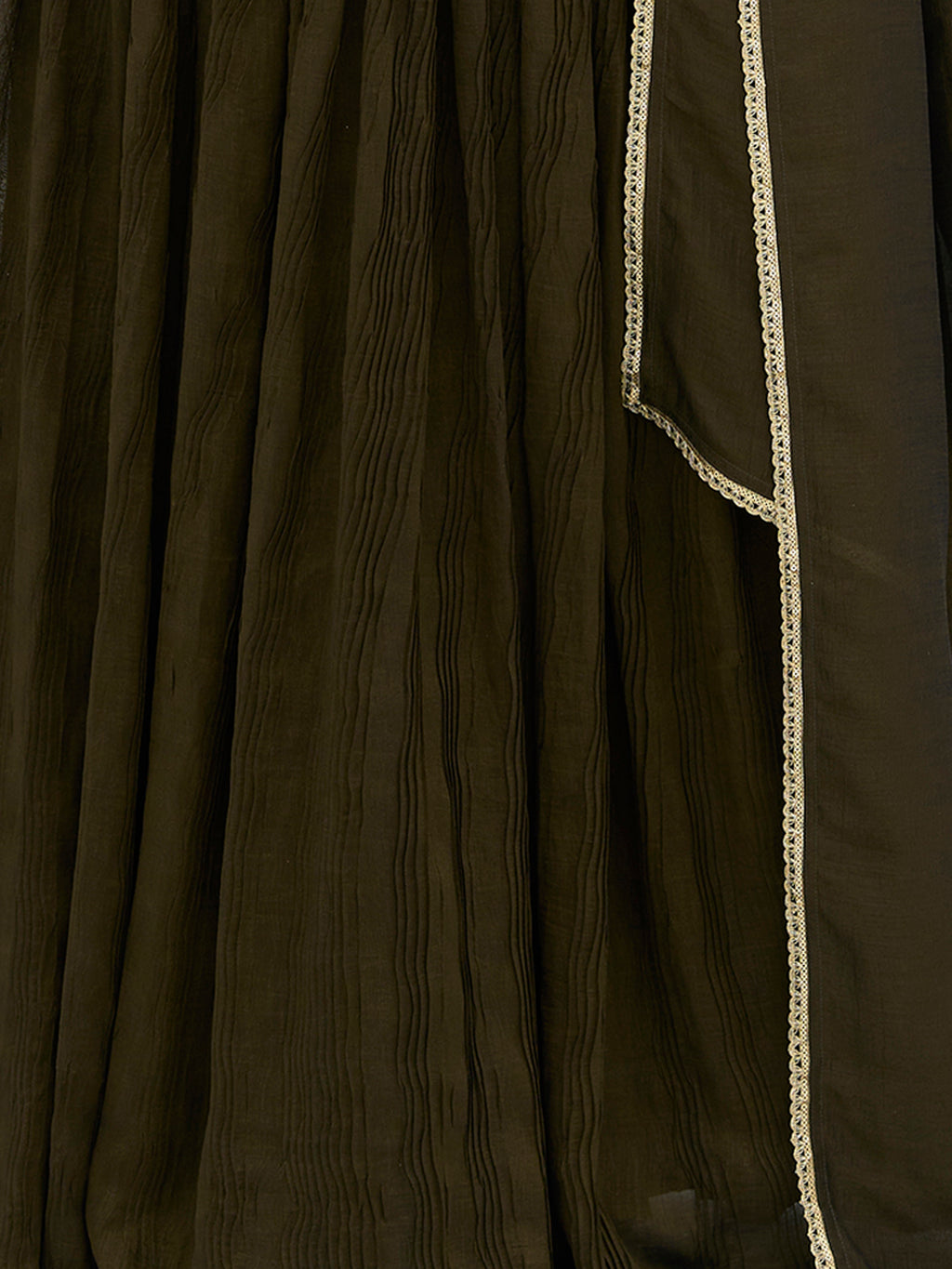 Women's Olive Silk Crape Lehengas