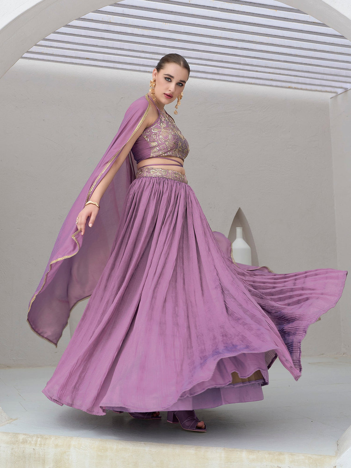 Yashi-Purple Purple Lehenga Choli