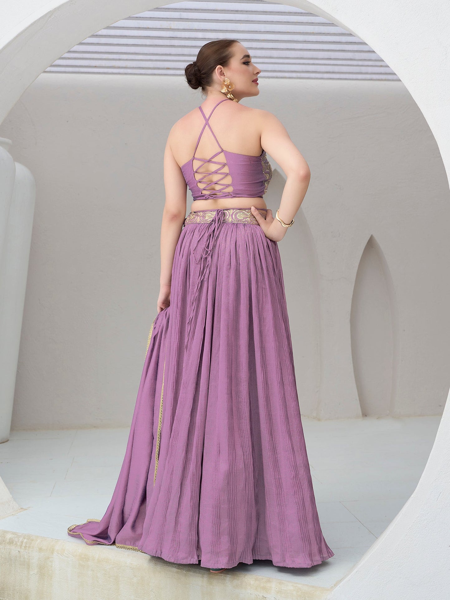 Yashi-Purple Purple Lehenga Choli