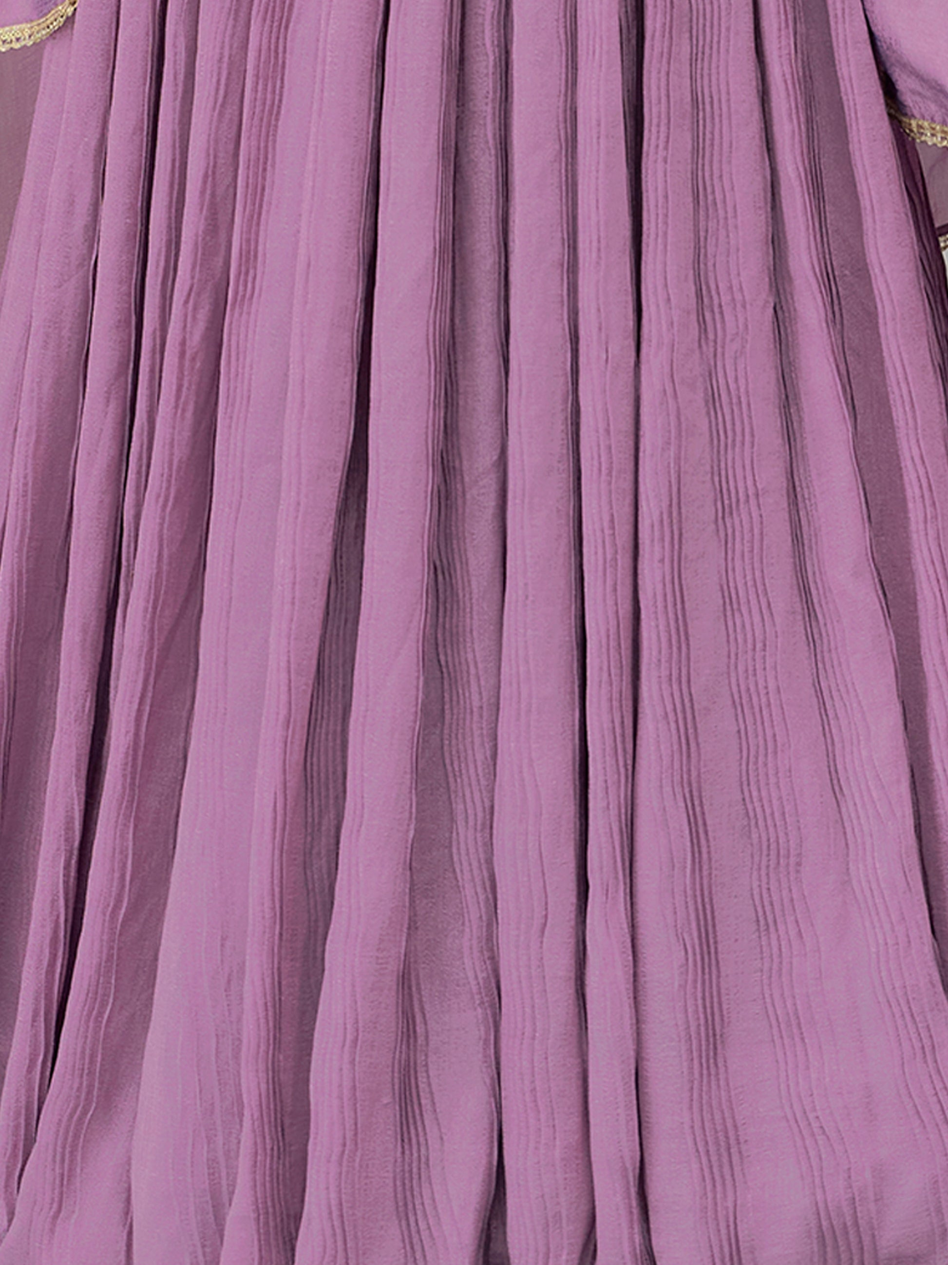 Women's Purple Silk Crape Lehengas