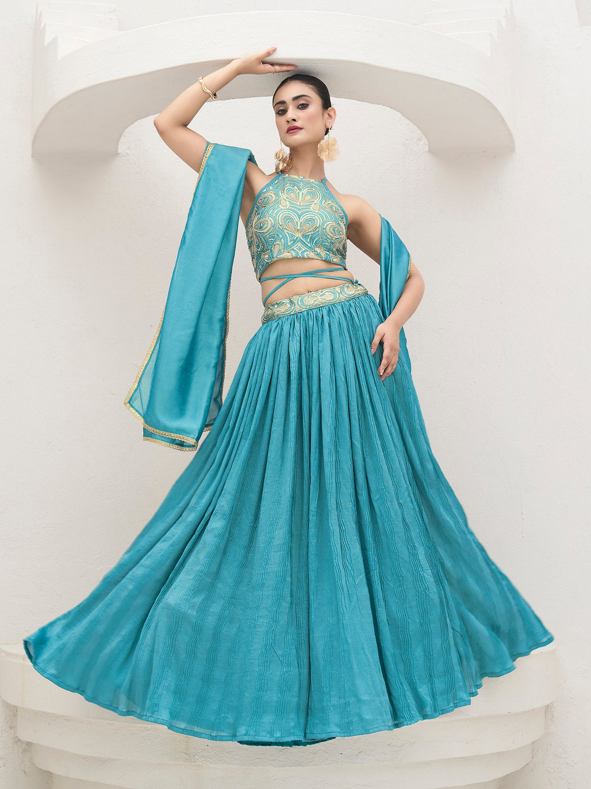 Yashi-Sky Sky Lehenga Choli