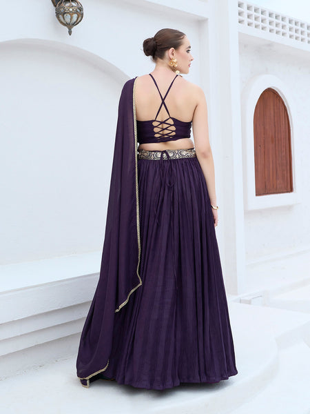 Yashi-Wine Wine Lehenga Choli