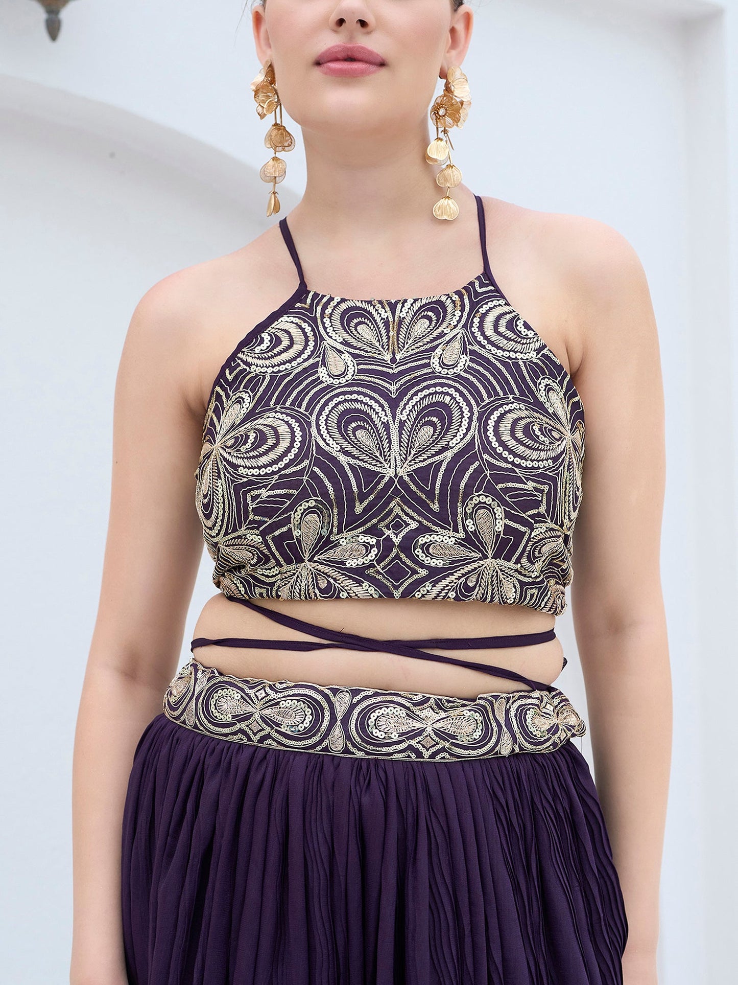 Yashi-Wine Wine Lehenga Choli