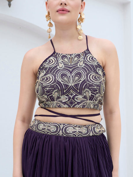 Yashi-Wine Wine Lehenga Choli