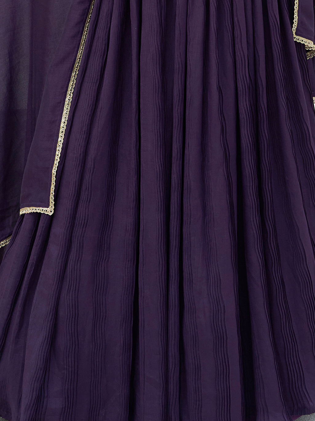 Women's Wine Silk Crape Lehengas