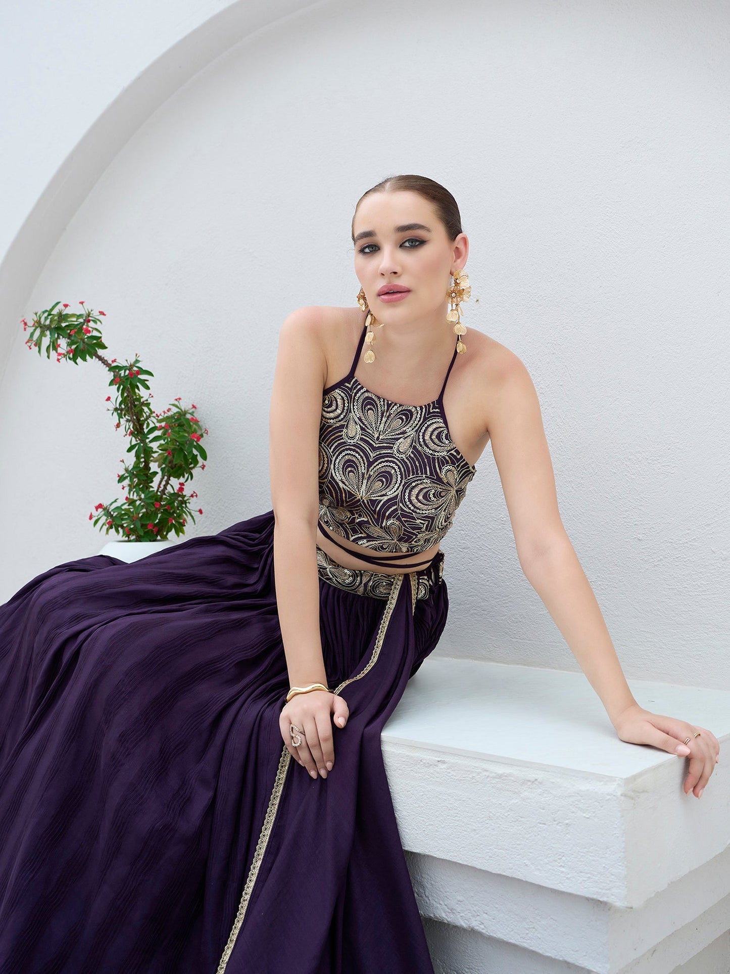 Yashi-Wine Wine Lehenga Choli