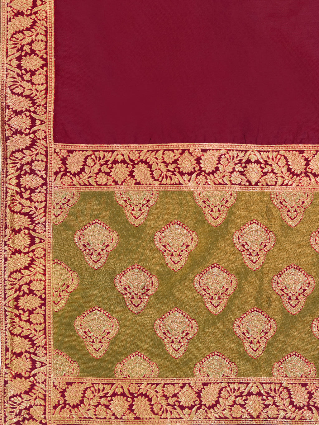 Women's Olive Kanjiwaram Lehengas