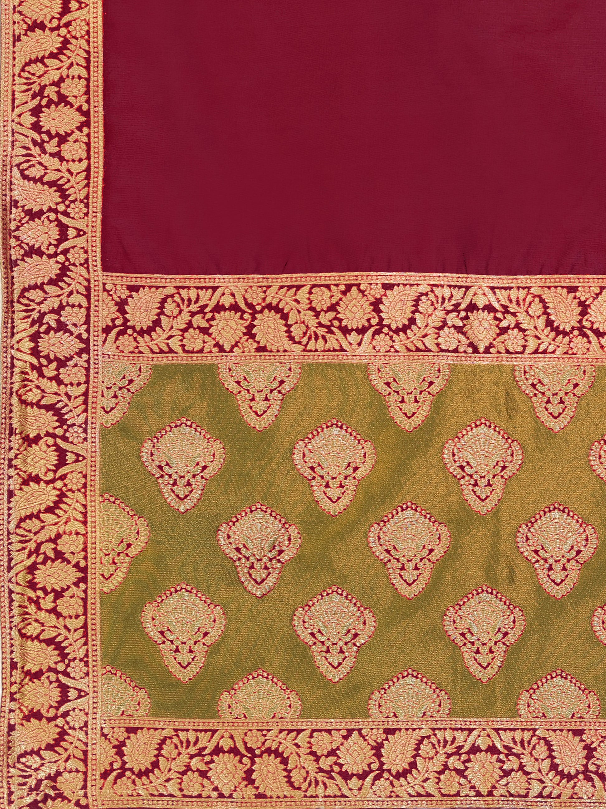 Women's Olive Kanjiwaram Lehengas