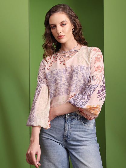 Obshivka  Printed Geometric Top