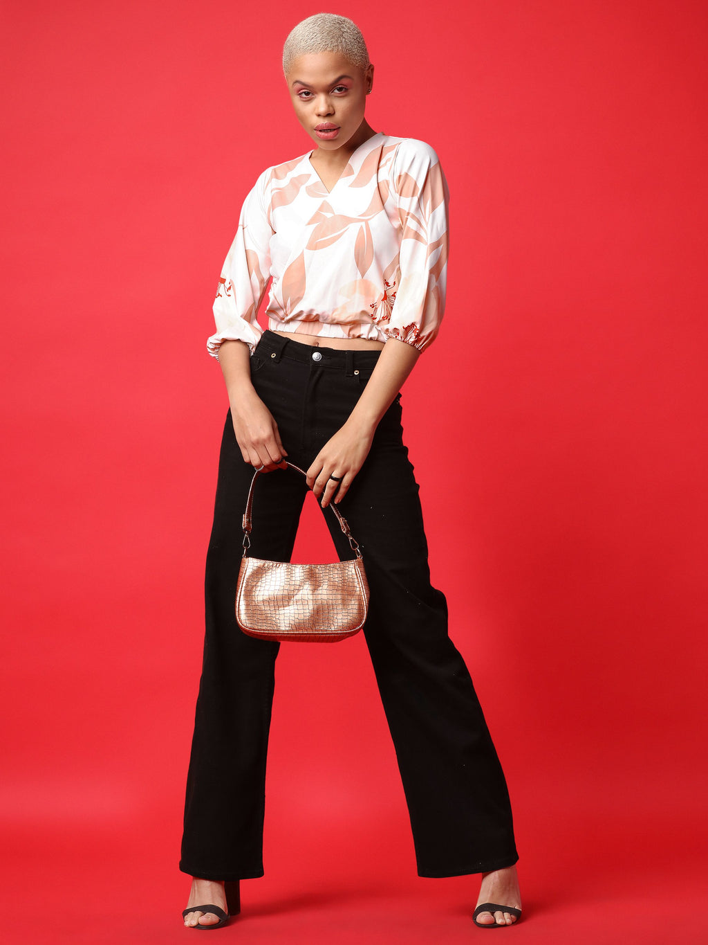 Unique Overlap White V-Neck Top