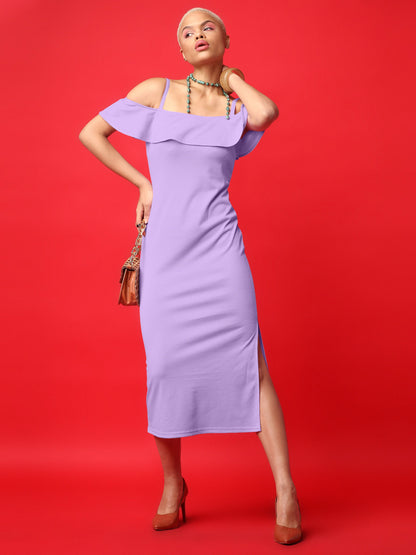 Violet Off-Shoulder Bodycon Dress