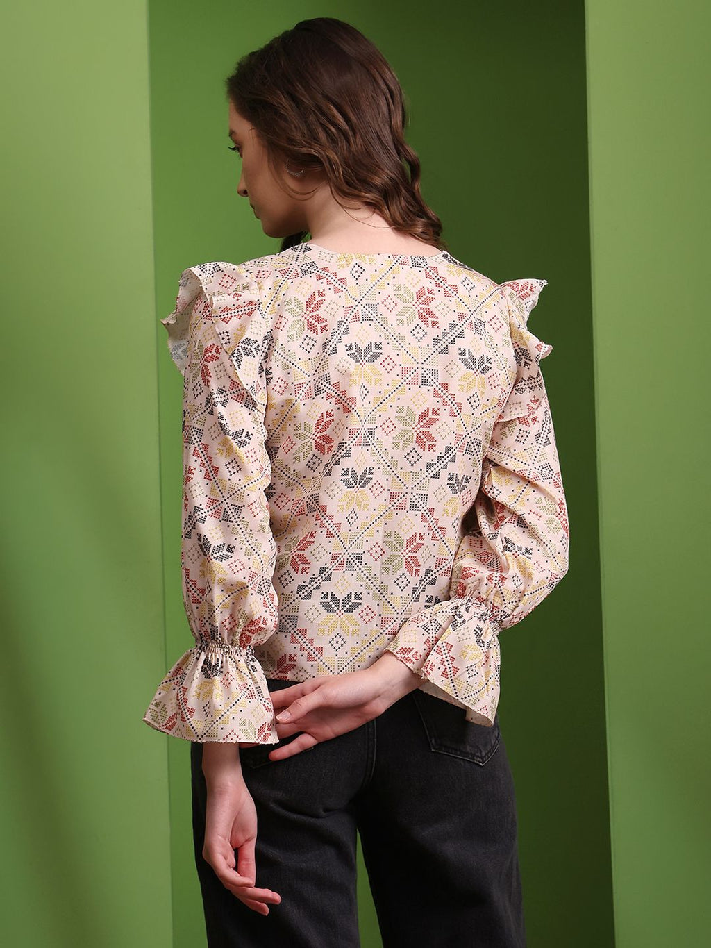 Obshivka  Printed Geometric Top