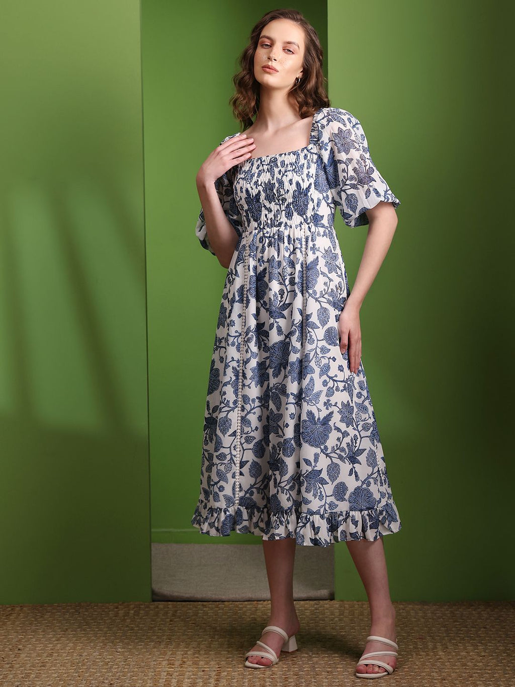 Obshivka  Printed Fit and Flare Dress