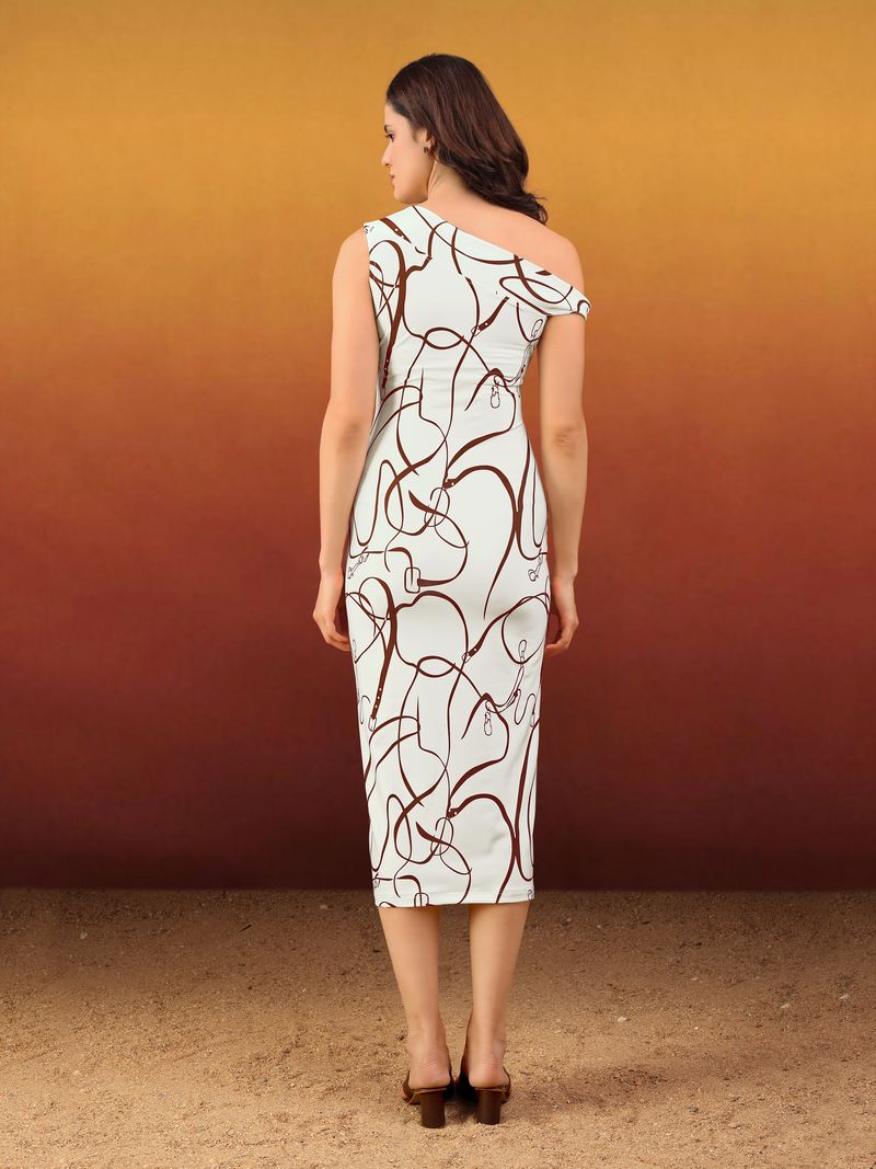 Women's Off White Bodycon Maxi Sleeveless Dress