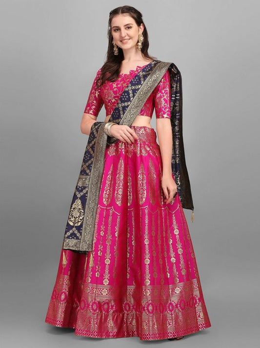 Women Kalidar Pink Lehenga Choli