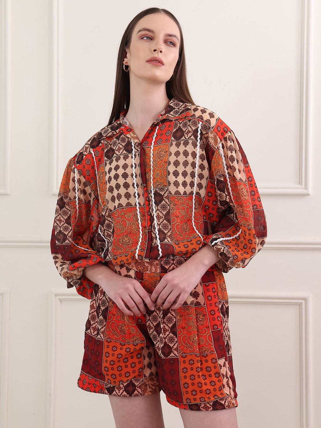 Obshivka   Maroon Printed Co-Ords