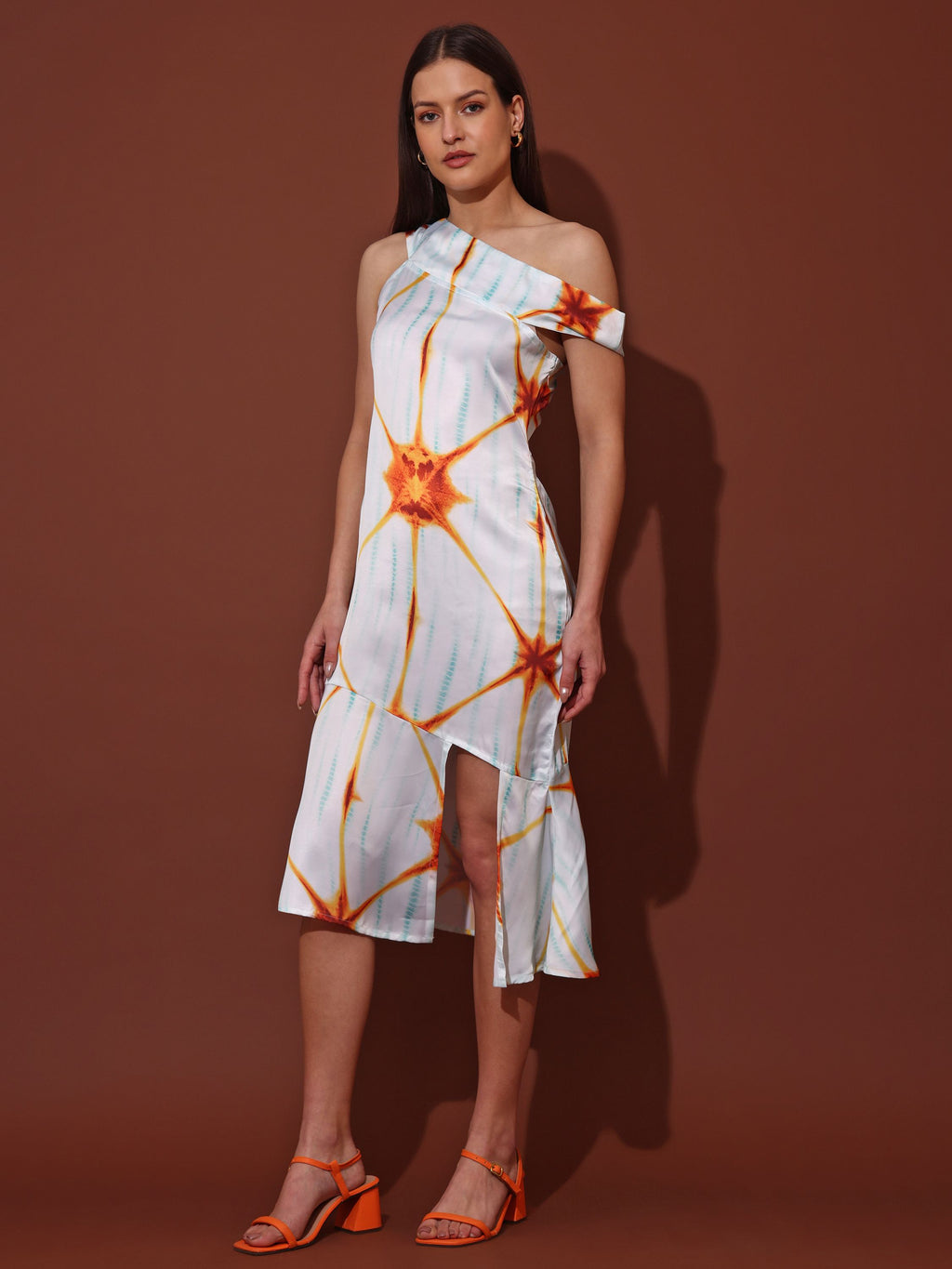 Women Asymmetric Below White Dress