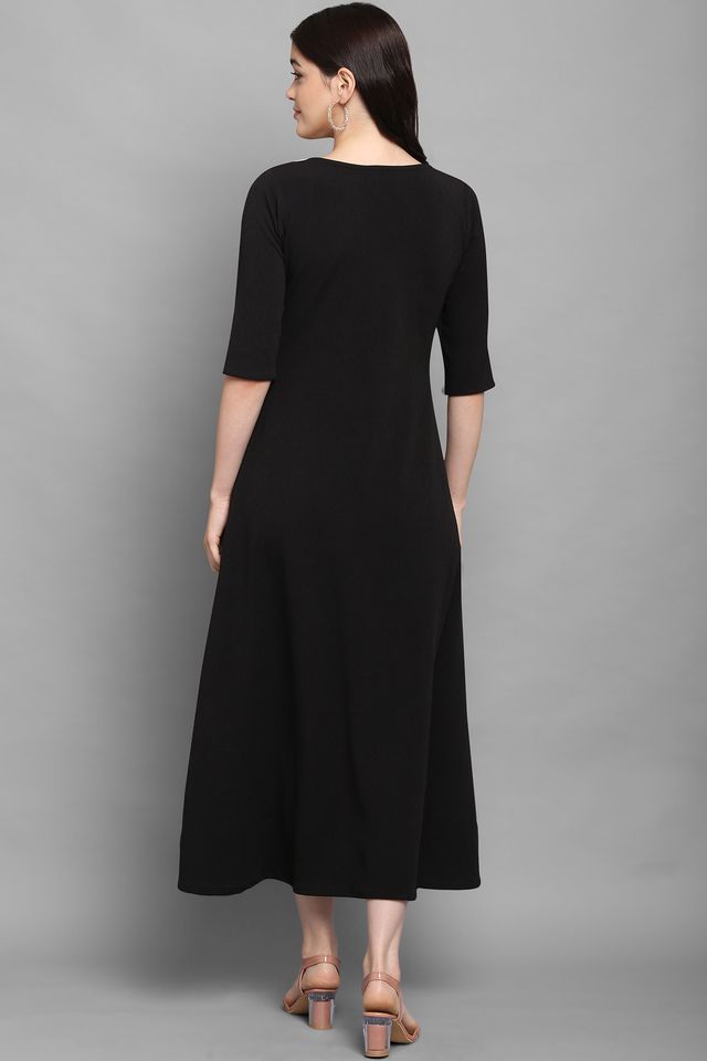 Women Pink & Black Fit & Flare dress