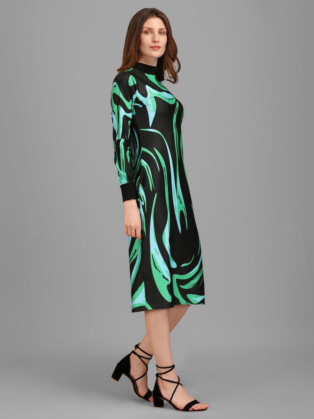 Women Green and Black Bodycon Dress