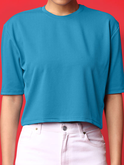 Women Blue Oversized Top