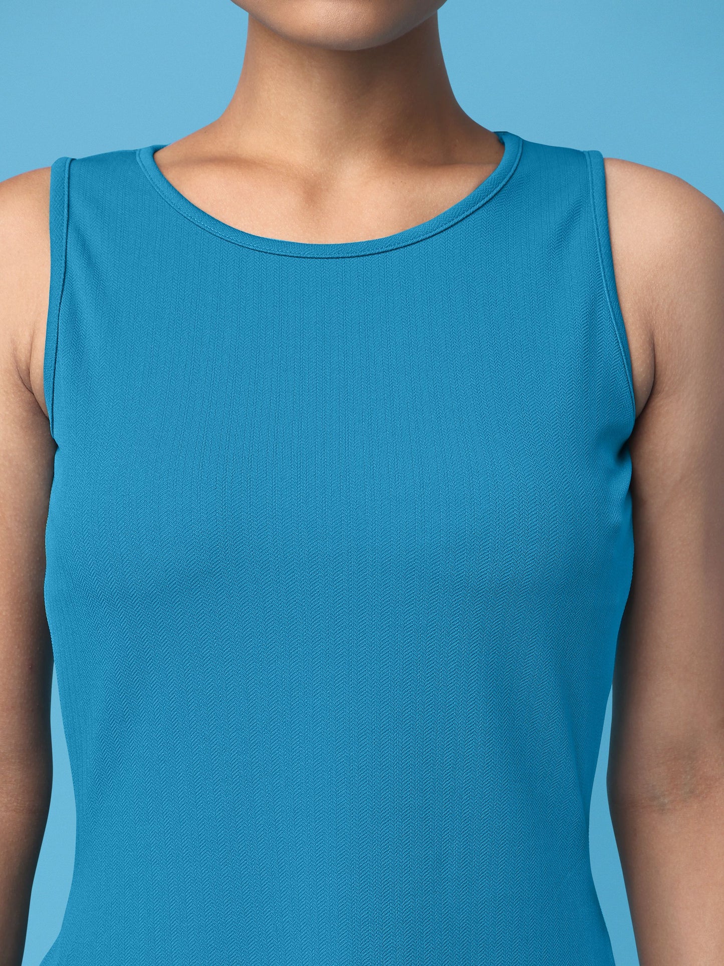 A-line Sleeveless Teal Dress