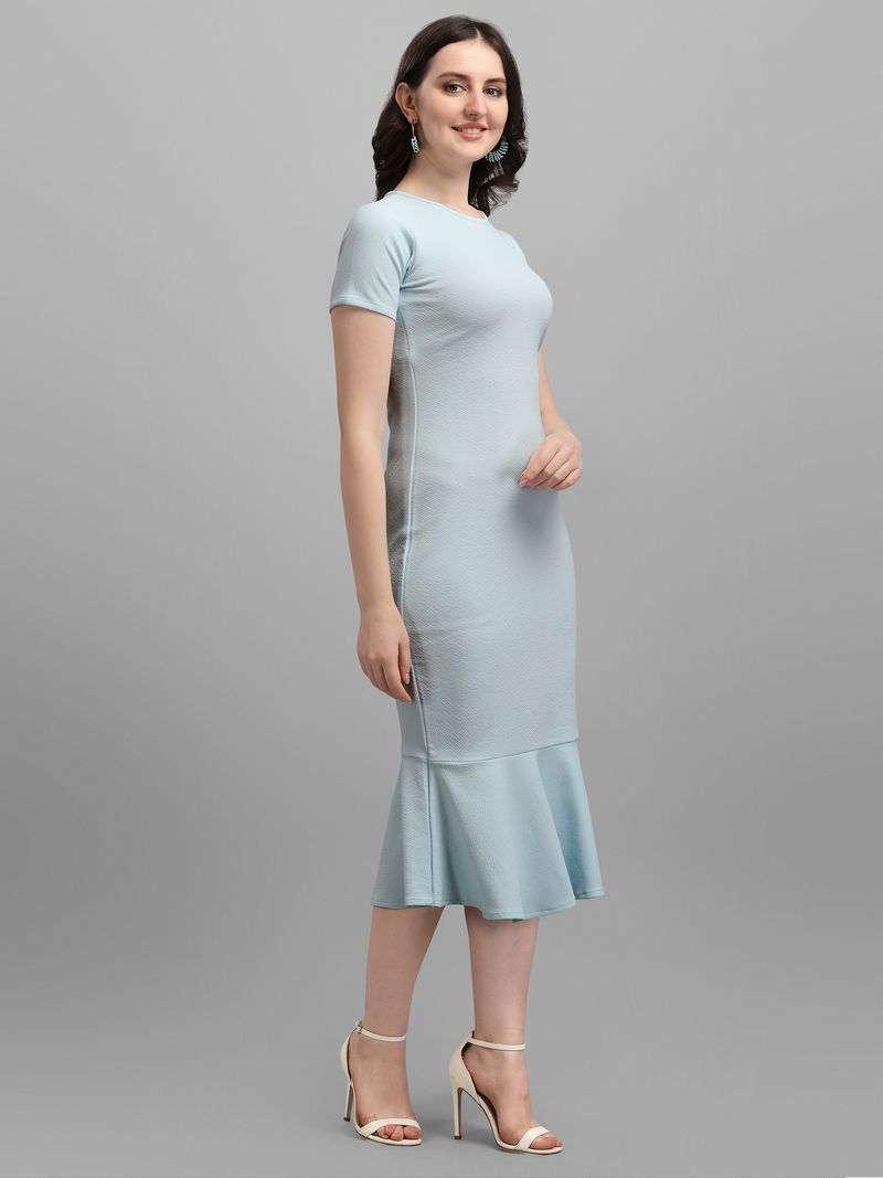 Women Sky Blue Bodycon dress