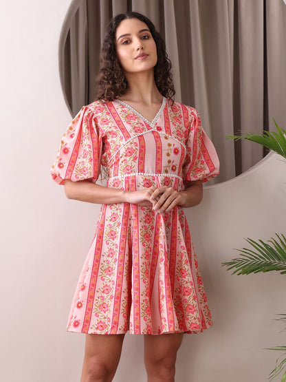 Obshivka  Printed Fit and Flare Dress