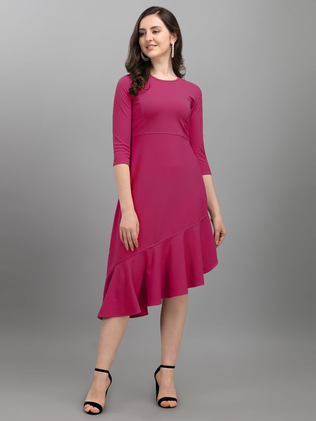 Women Pink Fit and Flare dress